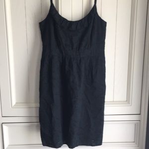 Black dress with stitched detailing and POCKETS